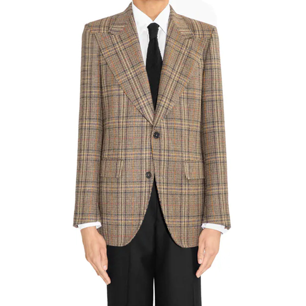 Husbands Paris | Single Breasted Jacket in Tweed Bronze Prince of Wales