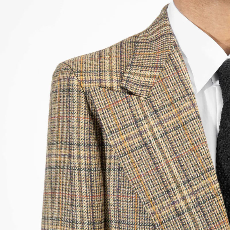 Husbands Paris | Single Breasted Jacket in Tweed Bronze Prince of Wales