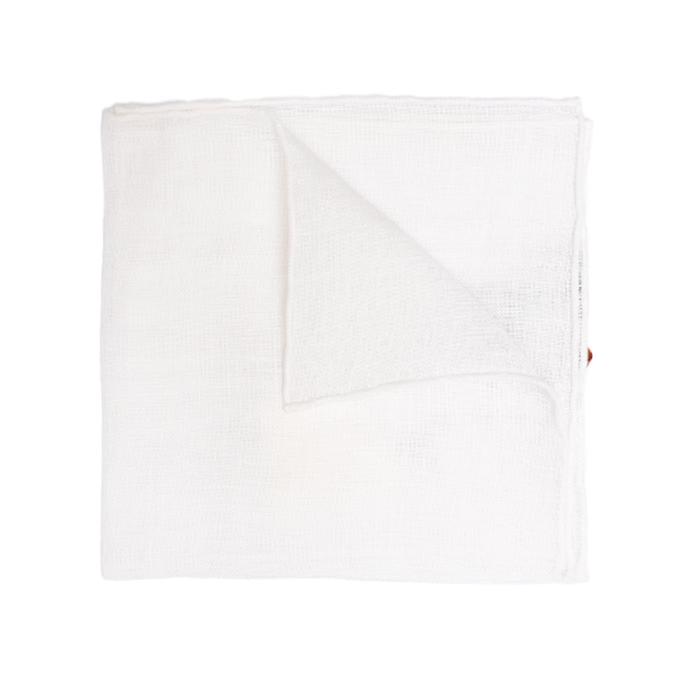 Holliday & Brown | Linen Plain White Pocket Square 04302 1