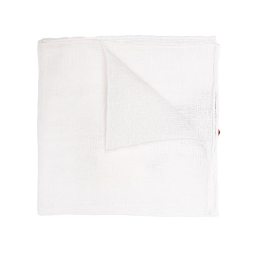 Holliday & Brown | Linen Plain White Pocket Square 04302 1