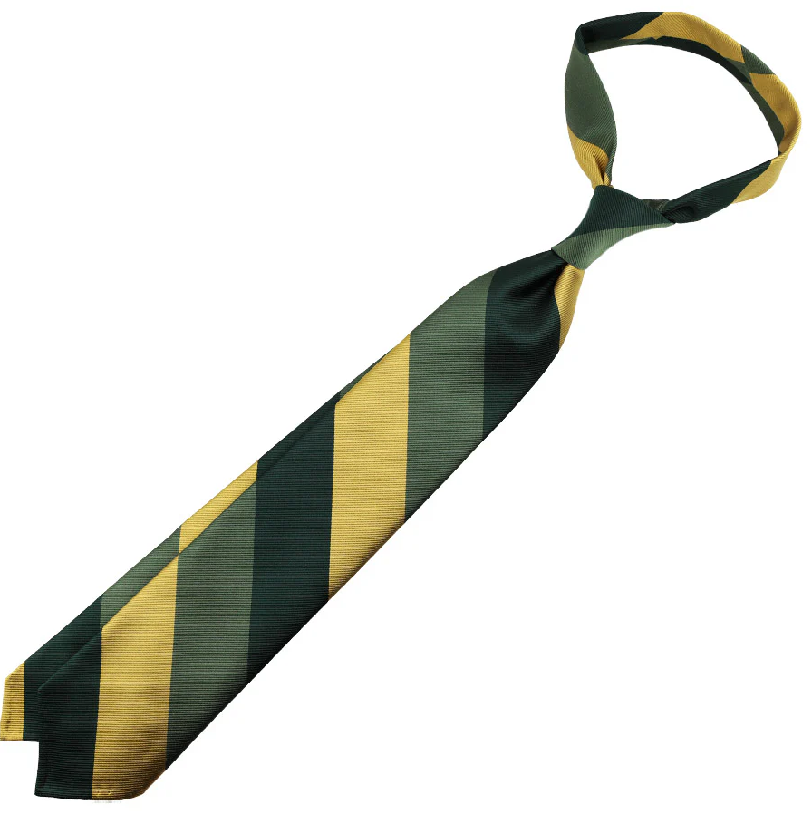 Shibumi Firenze | Japanese Repp Stripe Silk Tie Forest / Green / Yellow