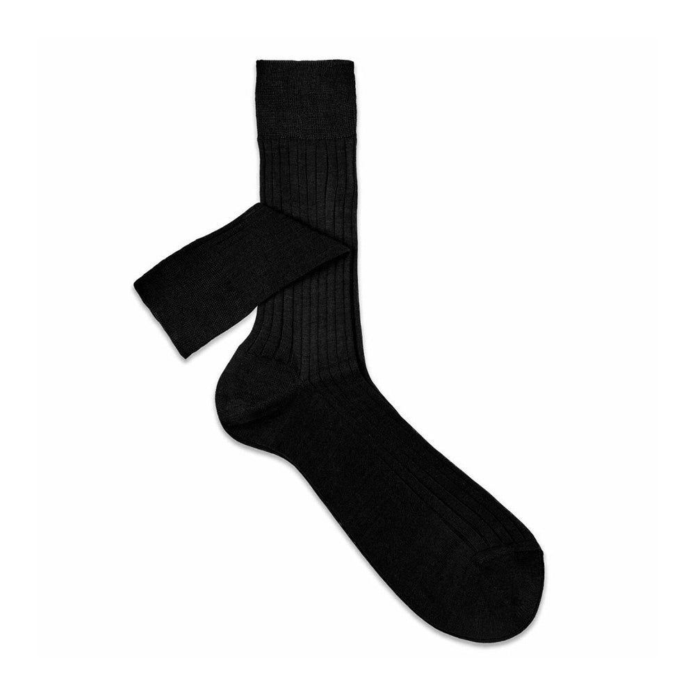 Sozzi | Classic Rib Mid-Calf Socks Black