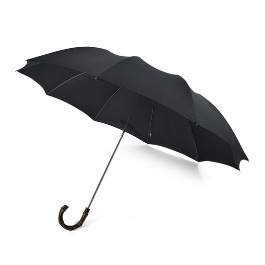 Fox Umbrella | Scorched Whangee Crook Handle Telescopic Black