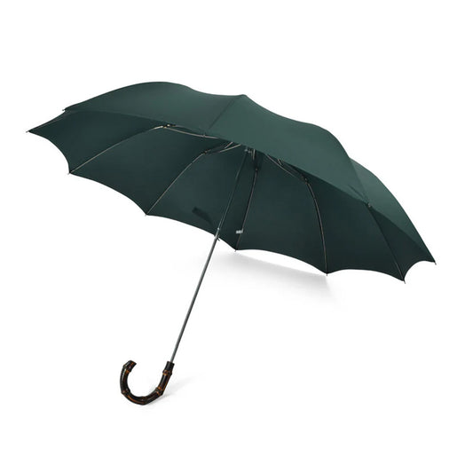 Fox Umbrella | Scorched Whangee Crook Handle Telescopic Green