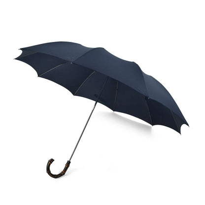 Fox Umbrella | Scorched Whangee Crook Handle Telescopic Navy