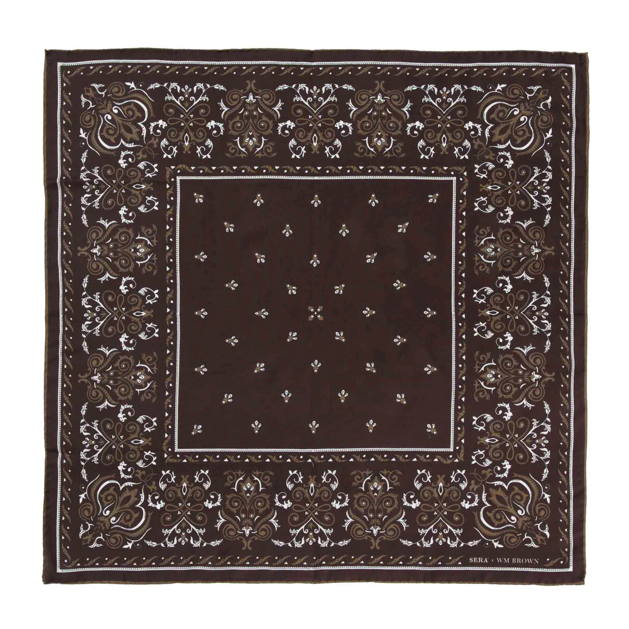 Serà Fine Silk | Serà x WM Brown - Cotton & Silk Brown Bandana