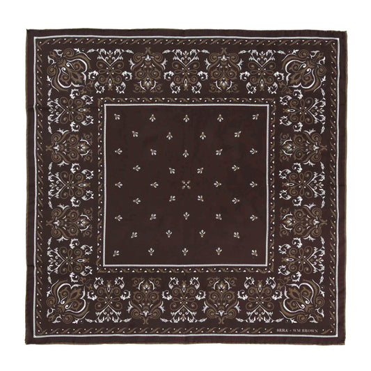 Serà Fine Silk | Serà x WM Brown - Cotton & Silk Brown Bandana