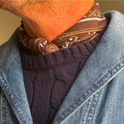 Serà Fine Silk | Serà x WM Brown - Cotton & Silk Brown Bandana