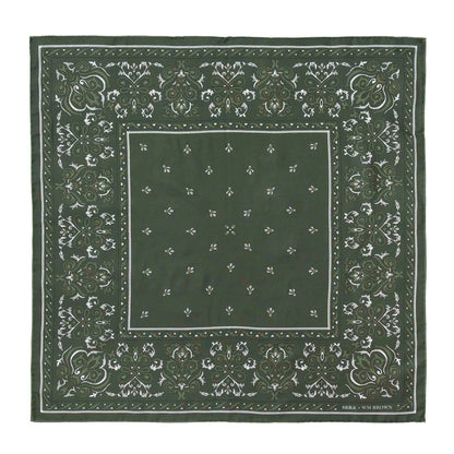 Serà Fine Silk | Serà x WM Brown - Cotton & Silk Green Bandana
