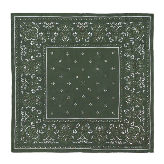 Serà Fine Silk | Serà x WM Brown - Cotton & Silk Green Bandana