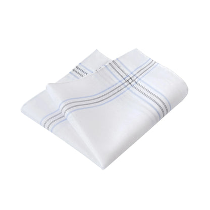 Simonnot Godard | Striped Cotton White Pocket Square