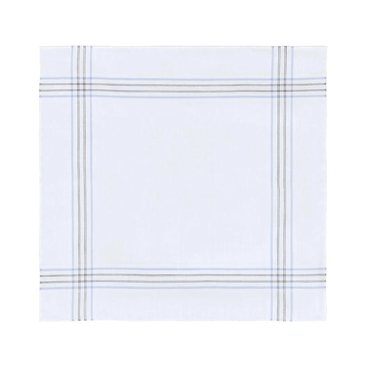 Simonnot Godard | Striped Cotton White Pocket Square