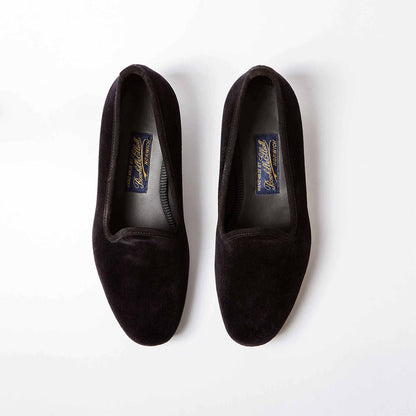 Bowhill & Elliott | Black Suede Plain Venetian Slippers