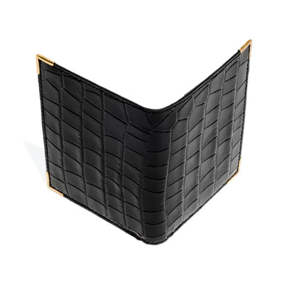 Husbands Paris | Black Wallet Embossed Calfskin