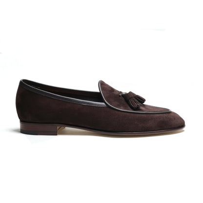 Oriental Shoemaker | Windy Tassel Loafer Unlined Dark Brown Suede