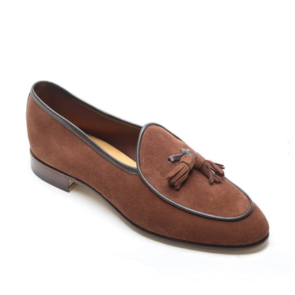 Oriental Shoemaker | Windy Tassel Loafer Unlined Coffee Suede