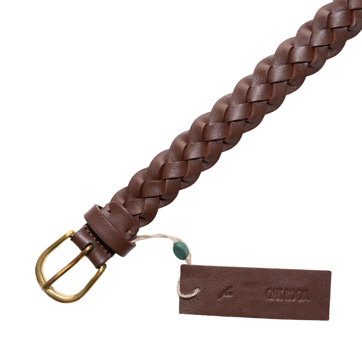 Simonnot Godard | Woven Calf Nappa 25mm Brass Brown Belt
