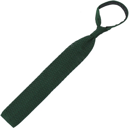 Shibumi Firenze | Zigzag Silk Knit Tie Forest Green