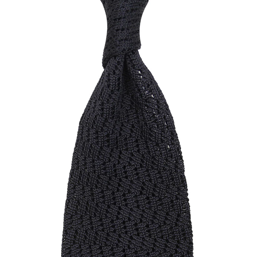 Shibumi Firenze | Zigzag Silk Knit Tie Graphite