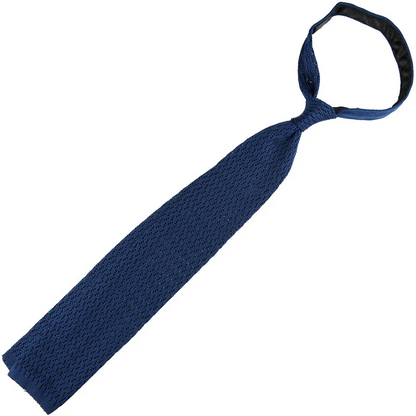 Shibumi Firenze | Zigzag Silk Knit Tie Navy