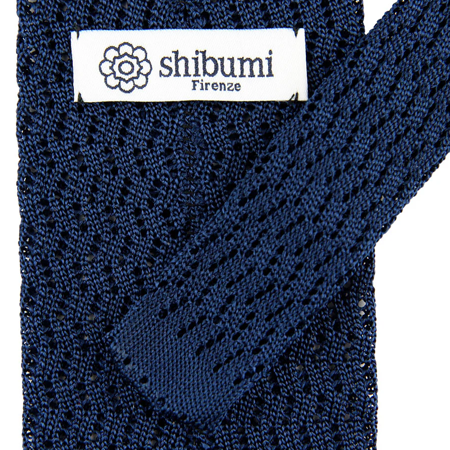 Shibumi Firenze | Zigzag Silk Knit Tie Navy